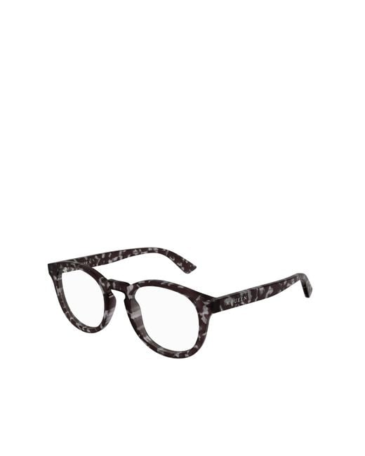 McQueen White Eyewear Round Frame Glasses for men