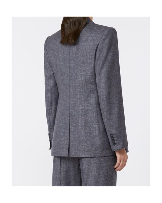 Max Mara Blue Studio Hodeida Single-Breasted Blazer