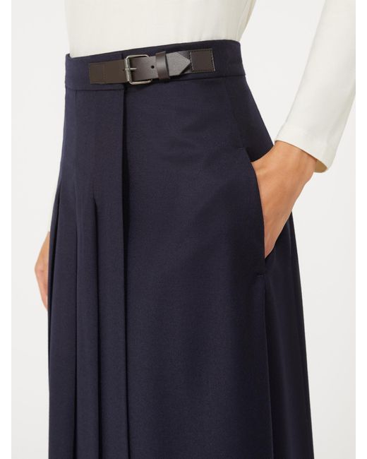 Weekend by Maxmara Blue Fastoso Pleated Midi Skirt