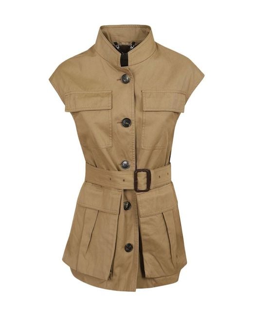 Dries Van Noten Metallic Ventura Belted Sleeveless Jacket