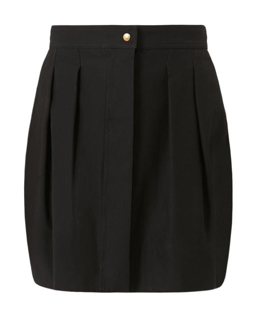 Max Mara Black Short Cotton Twill Skirt