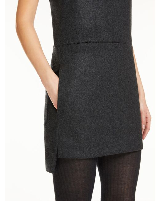 Max Mara Black Elegant Mini Wool Felt Dress