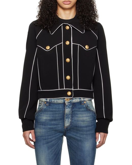 Balmain Black Western Crepe Jacket