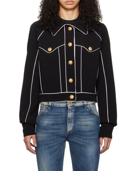 Balmain Black Western Crepe Jacket