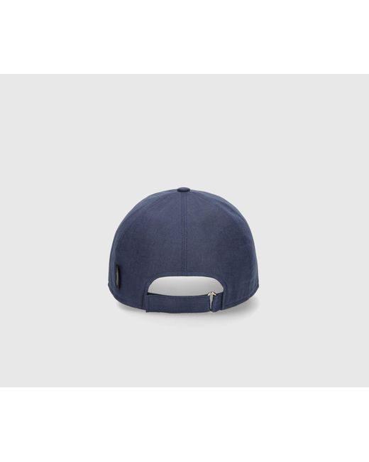 Borsalino Blue Hiker Linen Baseball Cap