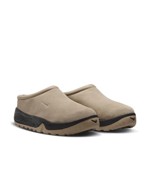 Nike Gray Acg Rufus Logo Embossed Mules
