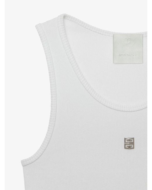 Givenchy White 4G Plaque Extra Slim Fit Tank Top