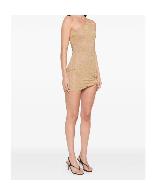 Oseree Natural One Shoulder Dress