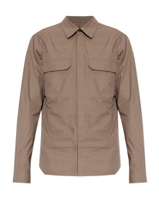 Rick Owens Brown Flap Pocket Shirt for men