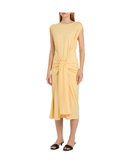 Totême  Metallic Tie-Waist Jersey Midi Dress