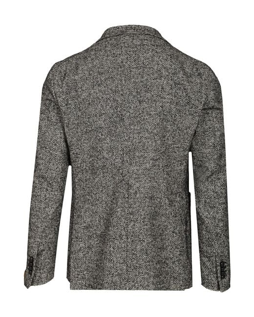 Tagliatore Gray Textured Two-Button Blazer for men