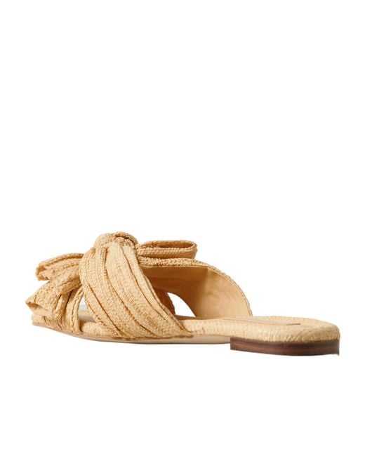 Loeffler Randall Metallic Bow-Knot Pleated Slippers