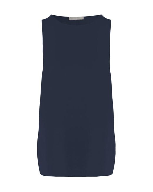 Allude Blue Sleeveless Round-Neck Top