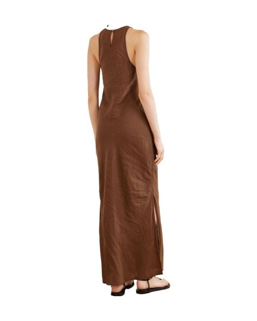 James Perse Brown Linen Maxi Dress