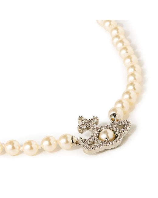 Vivienne Westwood White Olympia Pearl Necklace