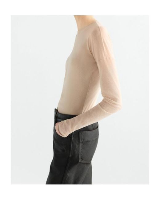 Lemaire Natural Long-Sleeve Ballerina-Style Top