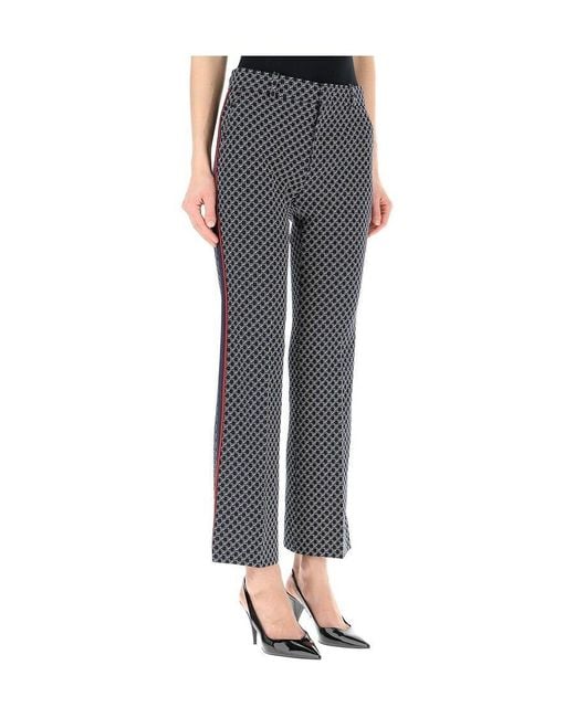 Gucci Gray Gg-Print Cropped Flared Trousers