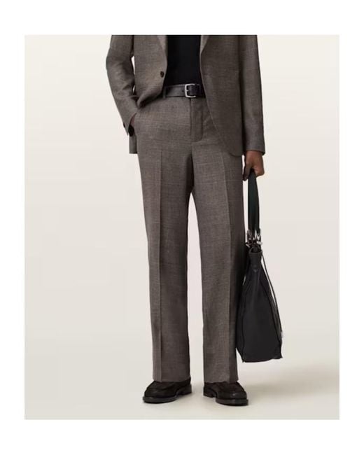 AllSaints Gray Clover Loose Fit Trousers for men