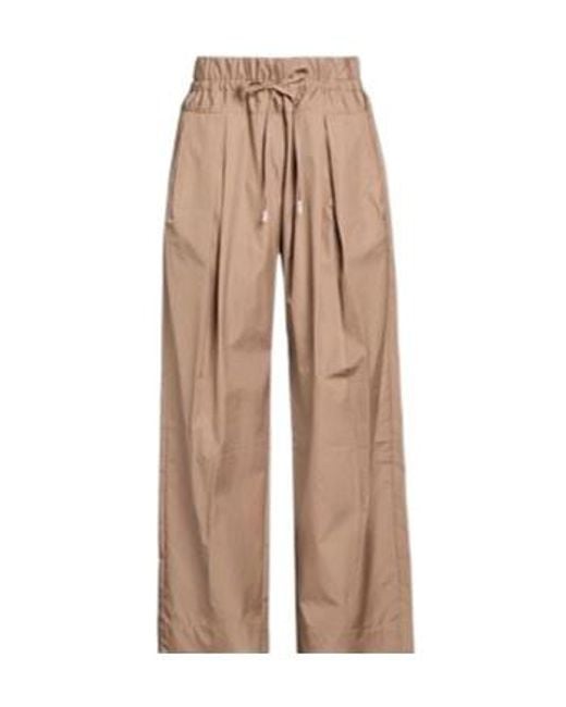 MAX&Co. Natural Pleated Loose Wide-Leg Casual Trousers