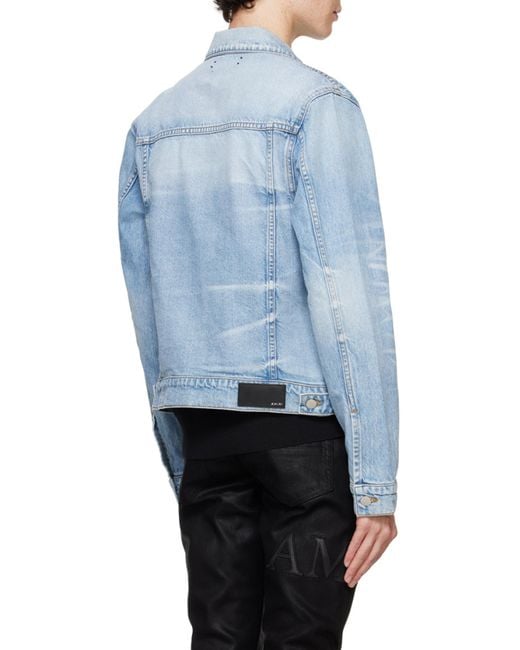 Amiri Blue Japanese Selvedge Trucker Jacket for men
