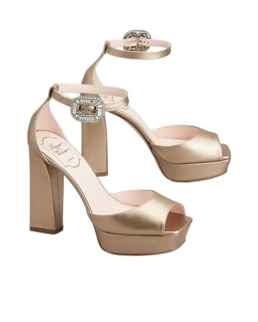 Roger Vivier Metallic Platform Sandals