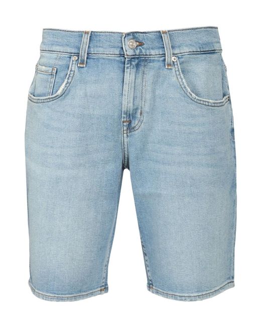 7 For All Mankind Blue Regular Shorts for men
