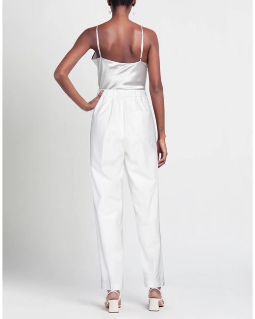 MM6 by Maison Margiela White Solid Color Stretch Pants