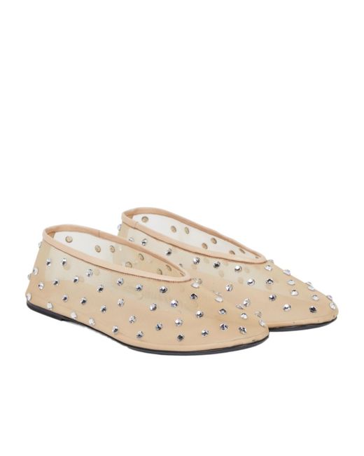 Khaite Natural Marcy Crystal-Embellished Ballet Flats