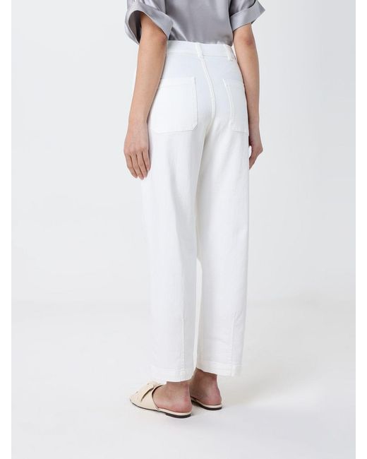 Eleventy White Belt-Loops Trousers