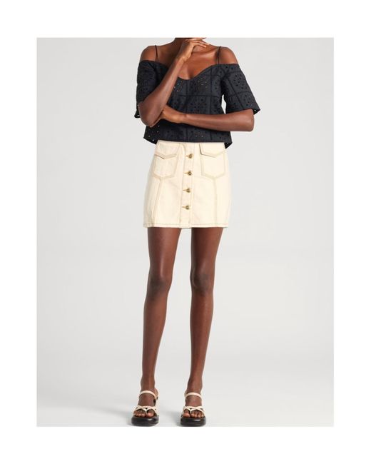 Farm Rio Natural Button-Down Skirt
