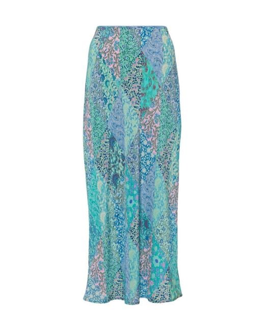 Rixo Blue Long Skirt From Patchwork