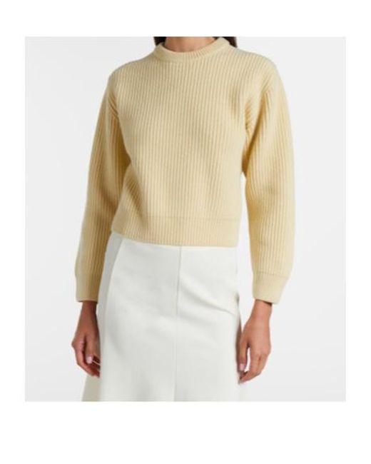 Jil Sander Natural Ribbed-Knit Wool Sweater