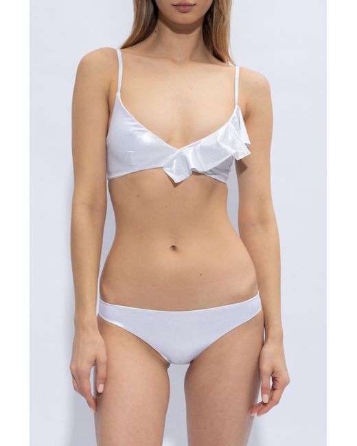 Marysia Swim White Newport Metallic Bikini Bottoms