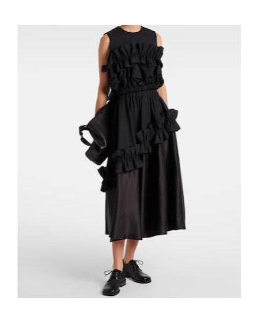 Comme des Garçons Black Ruffled Wool Top