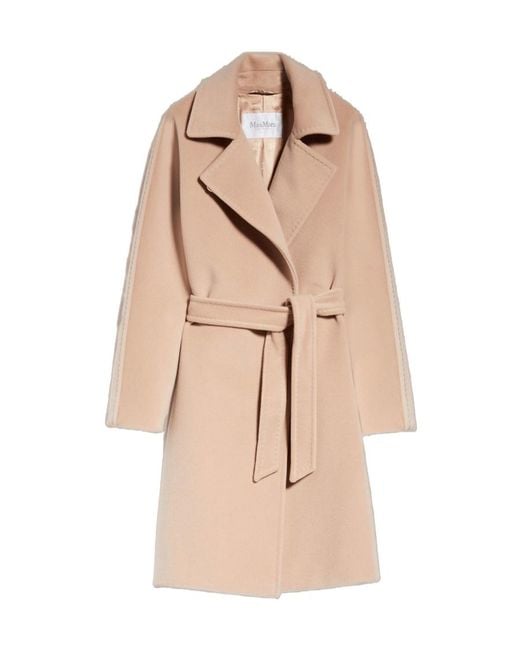 Max Mara Natural Cashmere And Wool Wrap Coat