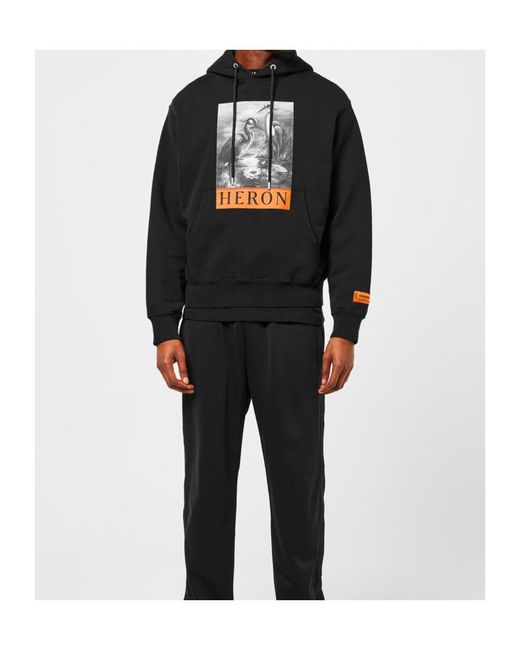 Heron Preston Black Long-Sleeved Hooded Sweatshirt for men