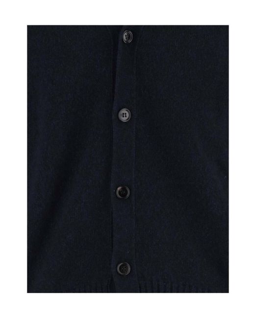 AMI Blue V-Neck Buttoned Cardigan for men