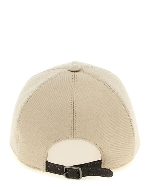 Brunello Cucinelli Natural Embellished Baseball Cap