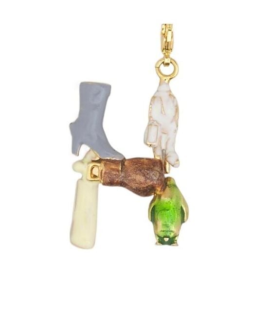 Marni White Alphabet H Charm Pendant