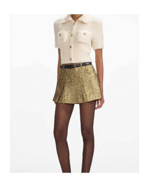 Self-Portrait Natural Textured-Finish Top