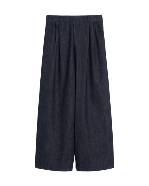Max Mara Blue 'S Button Detailed Straight Leg Jeans