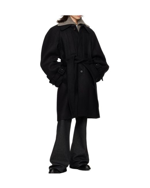 Egonlab Black Raglan Sleeve Coat for men