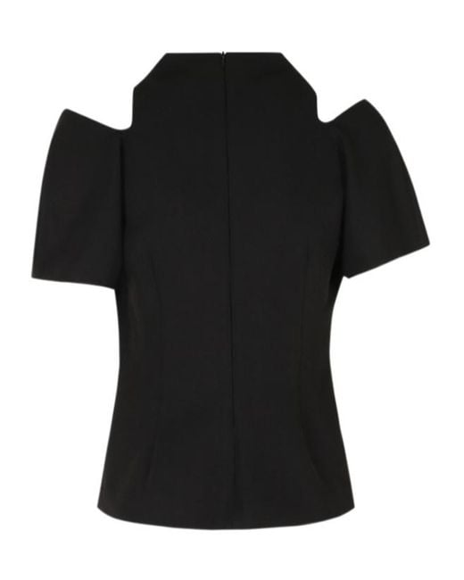 FEDERICA TOSI Black Off-The-Shoulder T-Shirt