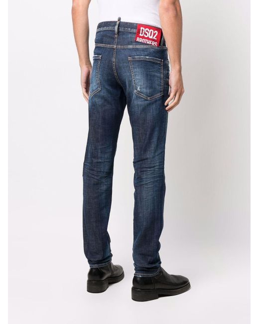 DSquared² Blue Faded Effect Skinny Jeans for men