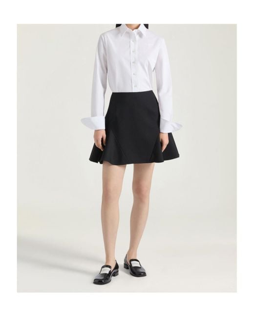 Givenchy White Logo Embroidered Long-Sleeved Shirt