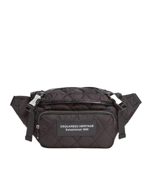 DSquared² Black Heritage Belt Bag for men