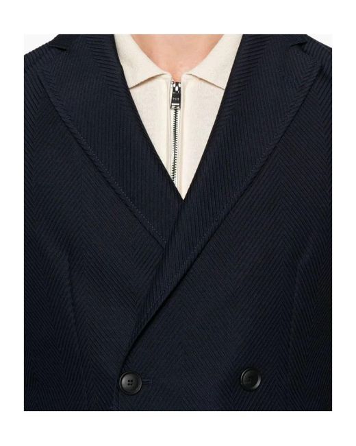 Boss Blue Double-Breasted Jacket for men