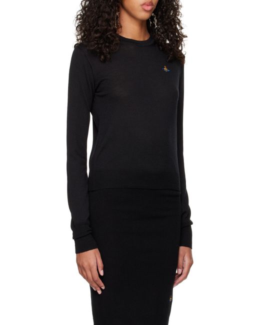 Vivienne Westwood Black Orb Embroidered Knit Jumper