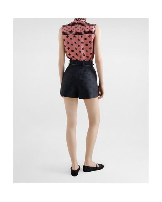 Dolce & Gabbana Red Logo-Print Blouse