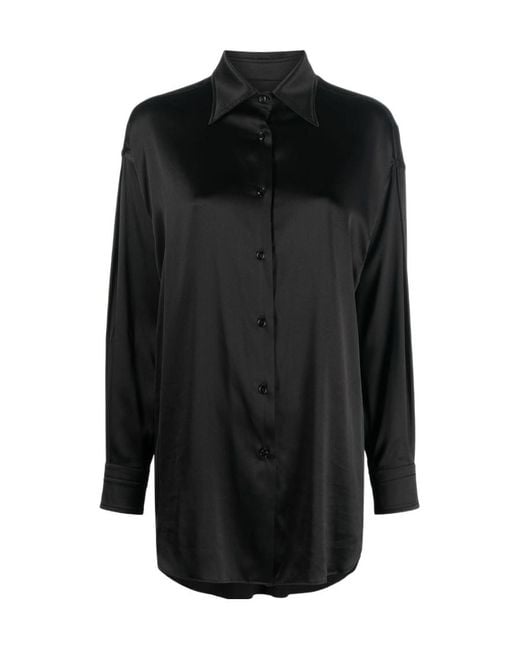 Tom Ford Black Pointed-Collar Button-Up Shirt